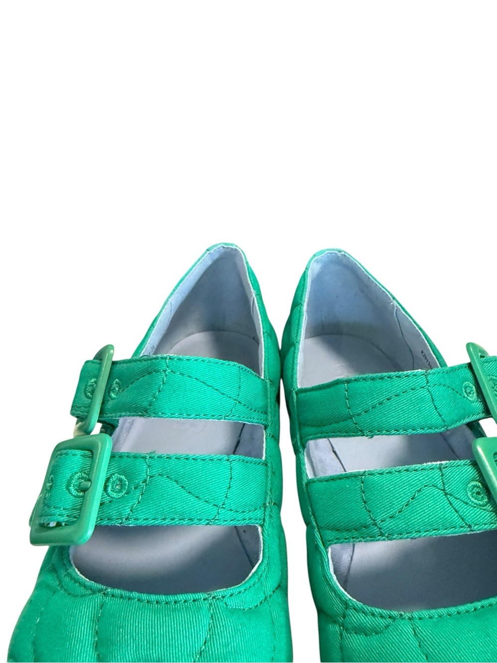 Camper Green Quilted Double Strap Mary Jane Flats EU 37 US 6.5 - Picture 5 of 8